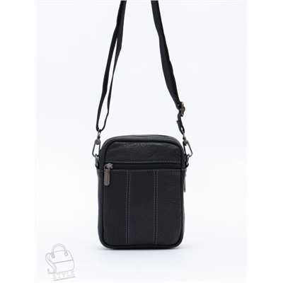 Сумка мужская кожаная 8611S black Fuzhiniao  в Новосибирске