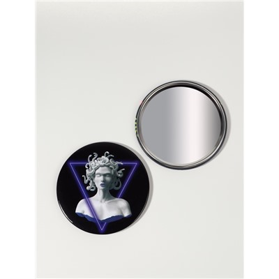 Зеркало карманное «ГОРГОНА», d=7.5 см, рисунок МИКС