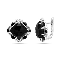 Серьги из серебра оникс, МЦВ77