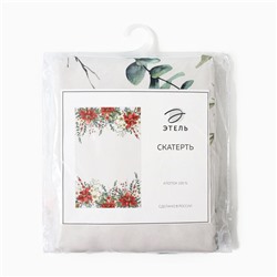 Скатерть новогодняя «Этель. Пуансетия», 149×220 см, 100% хлопок, саржа 190 г/м²