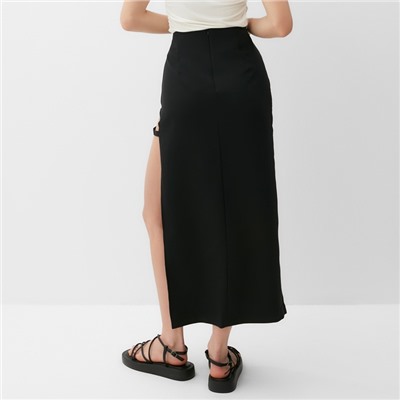 Юбка миди женская MINAKU: Classic, чёрная, размер 42