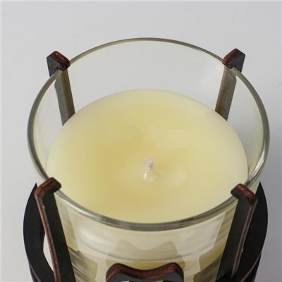 Свеча ароматическая в стакане на подставке Vanilla, 10×9.5 см, 150 г, ваниль