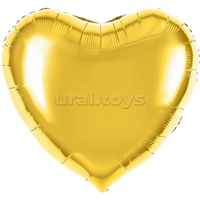 Шар (63''/160 см) Сердце, Золото, Металлик, 1 шт. в уп.