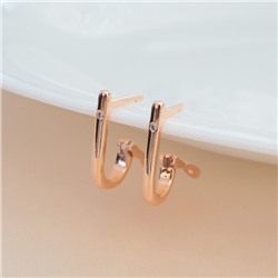 Серьги палочки ювелирная бижутерия коллекция "Дубай", покрытие позолота, вставка: фианиты, цвет: прозрачный, арт.213.574