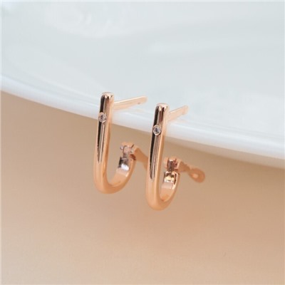 Серьги палочки ювелирная бижутерия коллекция "Дубай", покрытие позолота, вставка: фианиты, цвет: прозрачный, арт.213.574