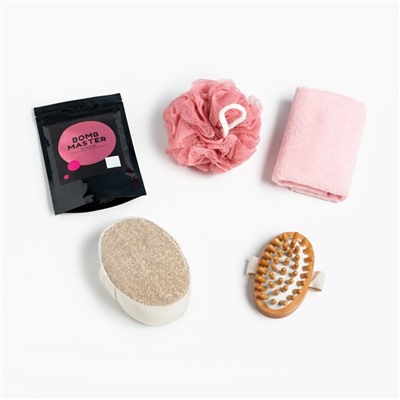 Подарочный набор «Этель» Spring, полотенце 30×60 см, мочалка, массажёр