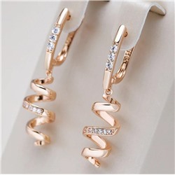 Серьги висячие, покрытие позолота 585 пробы,H0710, арт.314.855