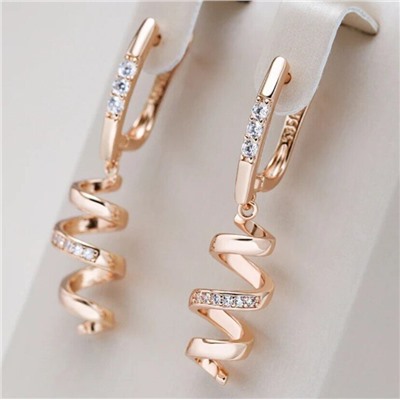 Серьги висячие, покрытие позолота 585 пробы,H0710, арт.314.855