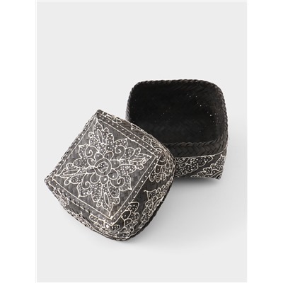 Корзинка плетёная «Бонтанг», 16×16×12 см, бамбук, тёмная