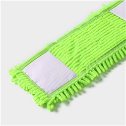 Насадка для плоской швабры «Доляна», 40×10 см, микрофибра букли, 80 г, зелёная