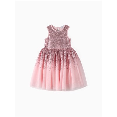 Платье нарядное для девочки KAFTAN, с пайетками, рост 98-104, розовое