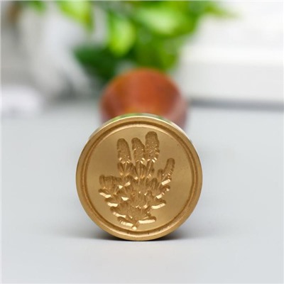 Печать для сургуча с деревянной ручкой «Водоросль», 9×2.5×2.5 см