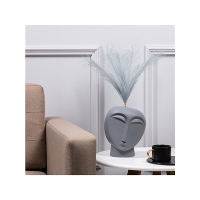 Ветка светодиодная серая, 56 см, 15 LED, от батареек ААх2, свечение тёплое белое