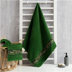 Полотенце махровое Love Life «Милитари» 70×130 см, 100% хлопок, 360 г/м², зелёное