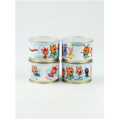Леденцы монпансье в консервной банке «Три кота Новый год» 4 шт.