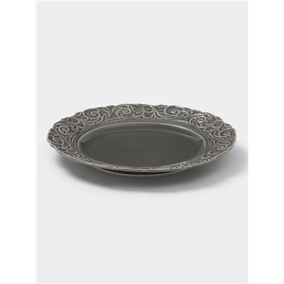 Тарелка обеденная WY Floral Laceware, d=25 см, фарфор, серая
