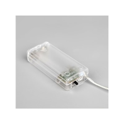 Гирлянда «Нить» 2 м роса с насадками «Снежная ёлочка», IP20, серебристая нить, 20 LED, 2 режима, батарейки ААх2 (нет в комплекте), свечение белое