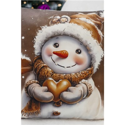 Наволочка декоративная новогодняя 2 шт 3D эффект велюр НАТАЛИ, 1221261