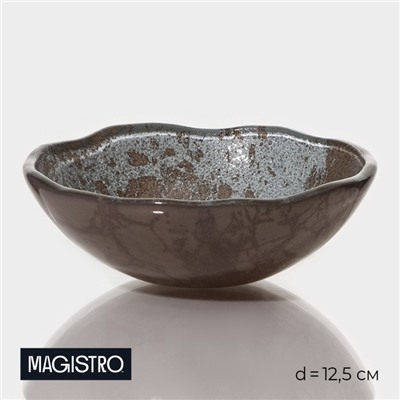 Салатник Magistro «Мрамор», d=12.5 см, стекло, коричневый