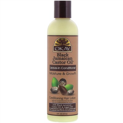 Okay Pure Naturals, Black Jamaican Castor Oil, черное ямайское касторовое масло, несмываемый кондиционер, 237 мл (8 жидк. унций)