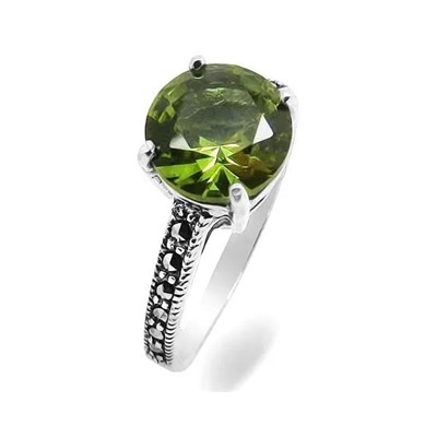 Кольцо из серебра марказит, султанит, SL-AGA721