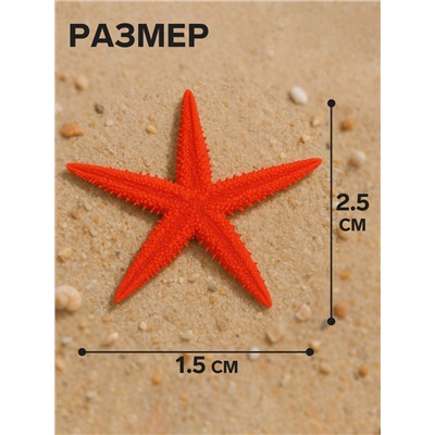 Набор натуральных морских звезд, 1,5 - 2,5 см, 20 шт, красные - белые