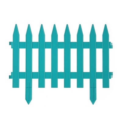 Ограждение декоративное, 35×210 см, 5 секций, пластик, бирюзовое, GOTIKA, Greengo