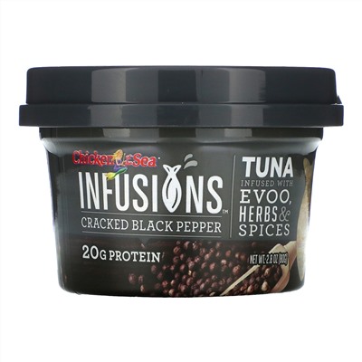 Chicken of the Sea, Infusions Wild Caught Tuna, Cracked Black Pepper, 2.8 oz ( 80 g)