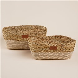 Корзины для хранения SL Home, плетёные, ручной работы, 2 шт., 28×18×10 см, 30×20×12 см