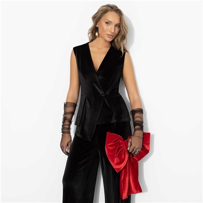 Жилет бархатный, Стильный лидер (чёрный бархат)