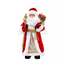 Новогодняя фигурка "Дед Мороз В красной шубке" с питанием от батареек, со звуковыми эффектами