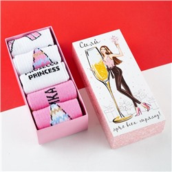 Носки женские новогодние KAFTAN «Сияй» размер 36-40 (23-25 см), набор 5 пар