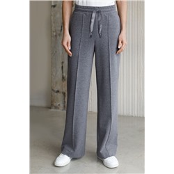 Прямые трикотажные брюки на резинке из футера двухнитки эластичные VILATTE, 1228114