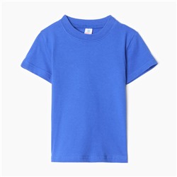 Футболка детская однотонная BONITO, синяя, рост 104 см