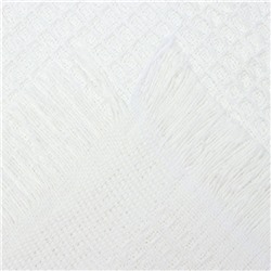 Плед с бахромой «Этель» Waffle, 130×180 см, молочный