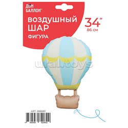 Шар (34''/86 см) Фигура, Воздушный шар, Голубой, Сатин, 1 шт. в уп.
