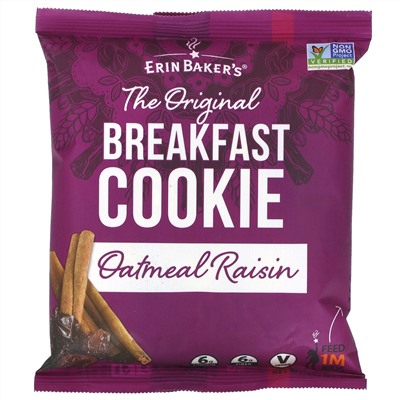 Erin Baker's, The Original Breakfast Cookie, Oatmeal Raisin, 12 Cookies,  3 oz (85 g) Each