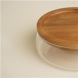 Фруктовница SL Home «Южная акация», 1 л, 19×6 см, с крышкой, стекло, прозрачная