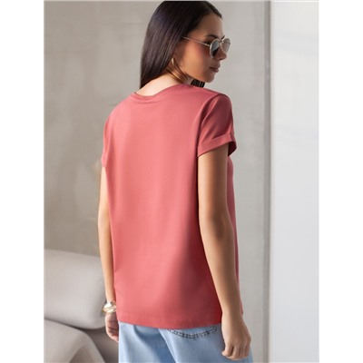 Свободная футболка с принтом из премиального хлопка с эластаном