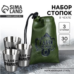 Стопки в чехле «Удачи во всём», набор 3 шт. х 30 мл