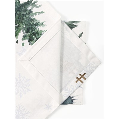 Набор салфеток сервировочных «Этель» Forest animals, 4 шт., белые, 40×40 см