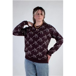 Джемпер Штрихи арт.1897 (Темно-коричневый)