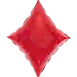 Шар (27''/69 см) Фигура, Покер, Карточная масть: Бубны, Красный, 1 шт. в уп.