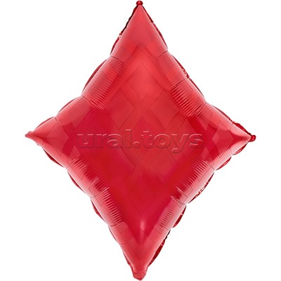 Шар (27''/69 см) Фигура, Покер, Карточная масть: Бубны, Красный, 1 шт. в уп.