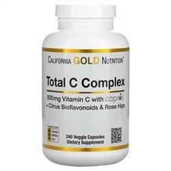 California Gold Nutrition, Total C Complex, 500 mg, 240 Veggie Capsules