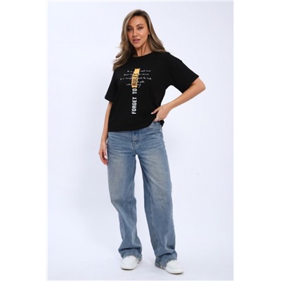 Футболка женская Modellance с принтом 32076 (Черный)
