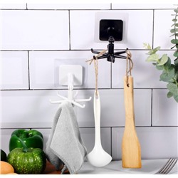 Крючок складной вращающийся самоклеющийся / HJ006white /уп 200/ белый