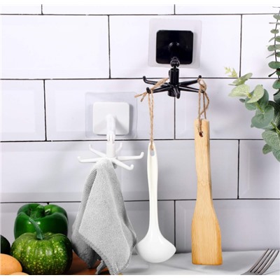 Крючок складной вращающийся самоклеющийся / HJ006white /уп 200/ белый