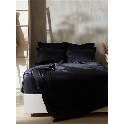 Простыня на резинке евро SL Home Tencel, 200×200+30 см, чёрная, тенсель