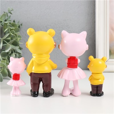 Набор фигурок полистоун «Малыши кошки-мышки», 4 шт., 2.5×3×7 4.5×4×12 см